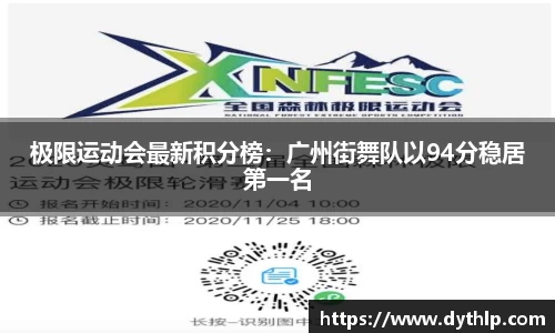 极限运动会最新积分榜：广州街舞队以94分稳居第一名